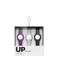 Jawbone - Straps for Jawbone UP MOVE Activity Trackers (3-Count) - Onyx/Grape/Fog