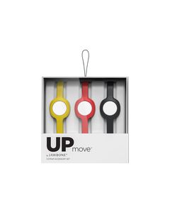 Jawbone - Slim Straps for Jawbone UP MOVE Activity Trackers (3-Count) - Onyx/Yellow/Ruby