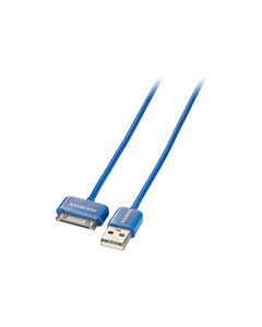 Insignia™ - Apple MFi Certified 4' 30-Pin Charge-and-Sync Cable for Select Apple® Devices - Blue