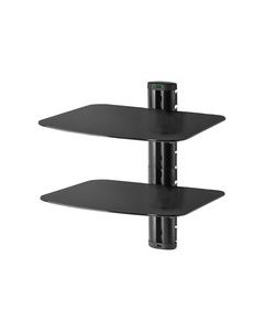 Peerless - Dual A/V Wall Shelves - Gloss Black