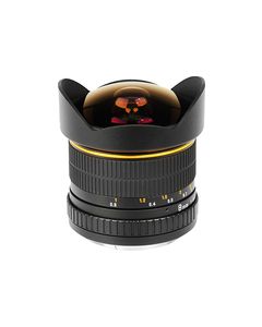 Bower - 8mm f/3.5 Super-Wide-Angle Fish-Eye Lens for Most Nikon F DSLR Cameras - Black