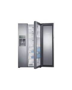 Samsung - Showcase 21.5 Cu. Ft. Counter-Depth Side-by-Side Refrigerator with Thru-the-Door Ice and Water - Stainless-Steel