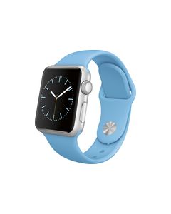 Apple - Apple Watch Sport 38mm Silver Aluminum Case - Blue Sport Band