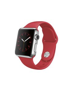 Apple - Apple Watch 38mm Stainless Steel Case - Red Sport Band