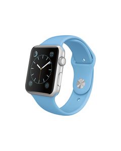 Apple - Apple Watch Sport 42mm Silver Aluminum Case - Blue Sport Band