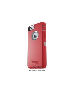 OtterBox - Defender Series Case for Apple® iPhone® 6 and 6s - Sleet Gray/Scarlet Red