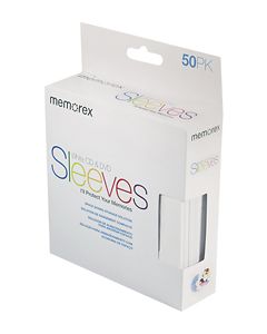 Memorex - 50-Pack White CD/DVD Sleeves - White