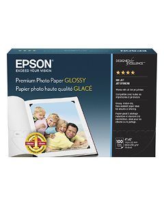 Epson - 100-Pack 4" x 6" Premium Glossy Photo Paper