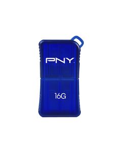 PNY - Micro Sleek Attaché 16GB USB 2.0 Flash Drive - Blue