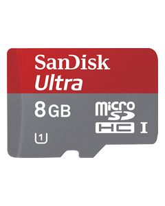SanDisk - Ultra 8GB microSDHC UHS-I Class 10 Memory Card - Gray/Red
