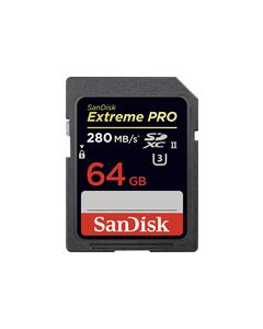 SanDisk - Extreme PRO 64GB SDHC/SDXC Class 3 UHS-II Memory Card - Black/Red