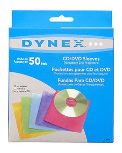 Dynex™ - 50-Pack Color CD/DVD Sleeves - Assorted