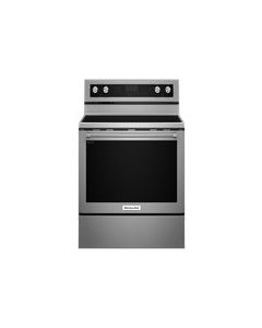 KitchenAid - 6.4 Cu. Ft. Self-Cleaning Freestanding Electric Convection Range - Stainless Steel