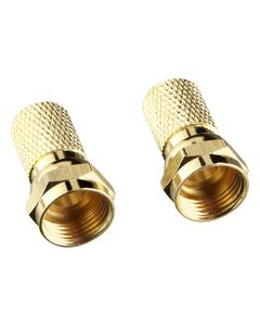 Rocketfish™ - Twist-On RG6 F-Connectors (2-Pack) - Gold