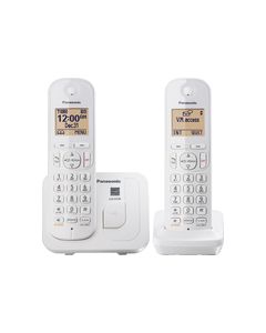 Panasonic - KX-TGC212W DECT 6.0 Expandable Cordless Phone System - White