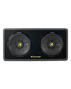 Kicker - DCompS12 Dual 12" Single-Voice-Coil 2-Ohm Subwoofers with Enclosure - Black