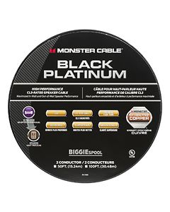 Monster - Black Platinum XP Clear Jacket 100' In-Wall Compact Speaker Cable - Clear/Copper