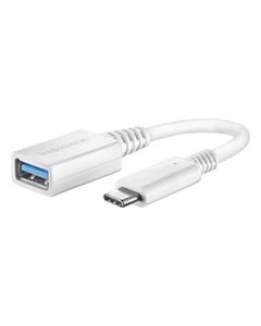 Insignia™ - 5.9" USB Type-C-to-USB 3.0 Type-A Adapter - White