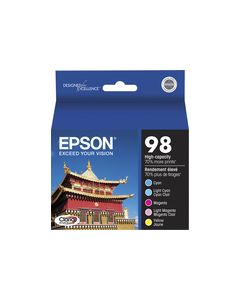 Epson - 98 5-Pack High-Yield Ink Cartridges - Cyan/Magenta/Yellow/Light Cyan/Light Magenta